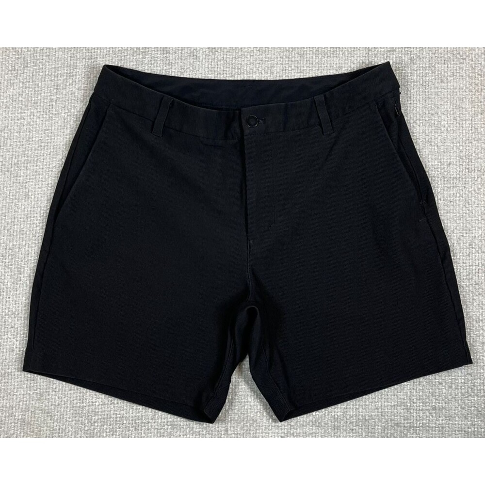 Lululemon Commission Shorts Men's 33 Black Chino Stretch Golf Pockets Casual